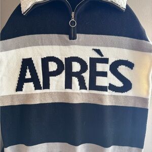 Show Me Your MuMu Black, White & Gray 'APRÈS' Half-Zip Sweater